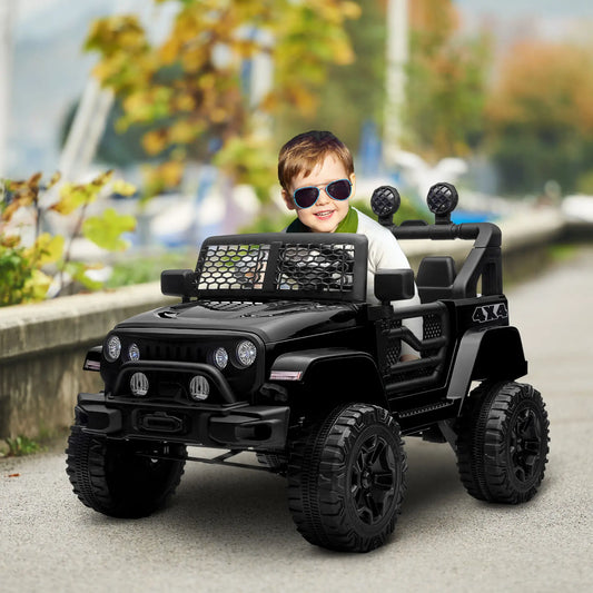 12V Kids Ride On Car, Off Road Truck Toy, Parent Remote, Black Electric Toy Cars Black at Gallery Canada