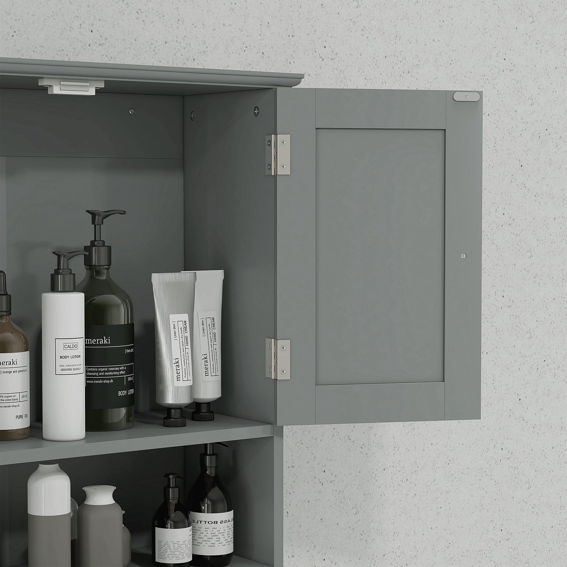 Bathroom Wall Cabinet, Medicine Cabinet, Over Toilet Storage Cabinet with Shelf and Drawers for Hallway, Living Room, Grey at Gallery Canada