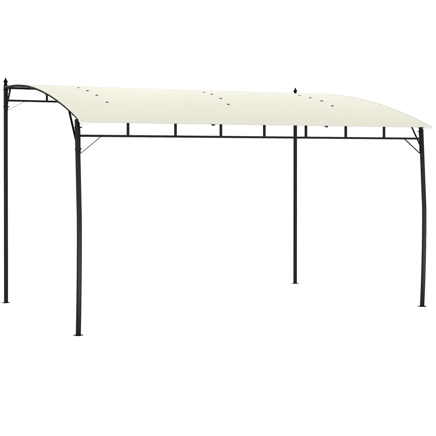 10' x 13' Outdoor Pergola, UV30+ Canopy, Steel Frame, Cream White