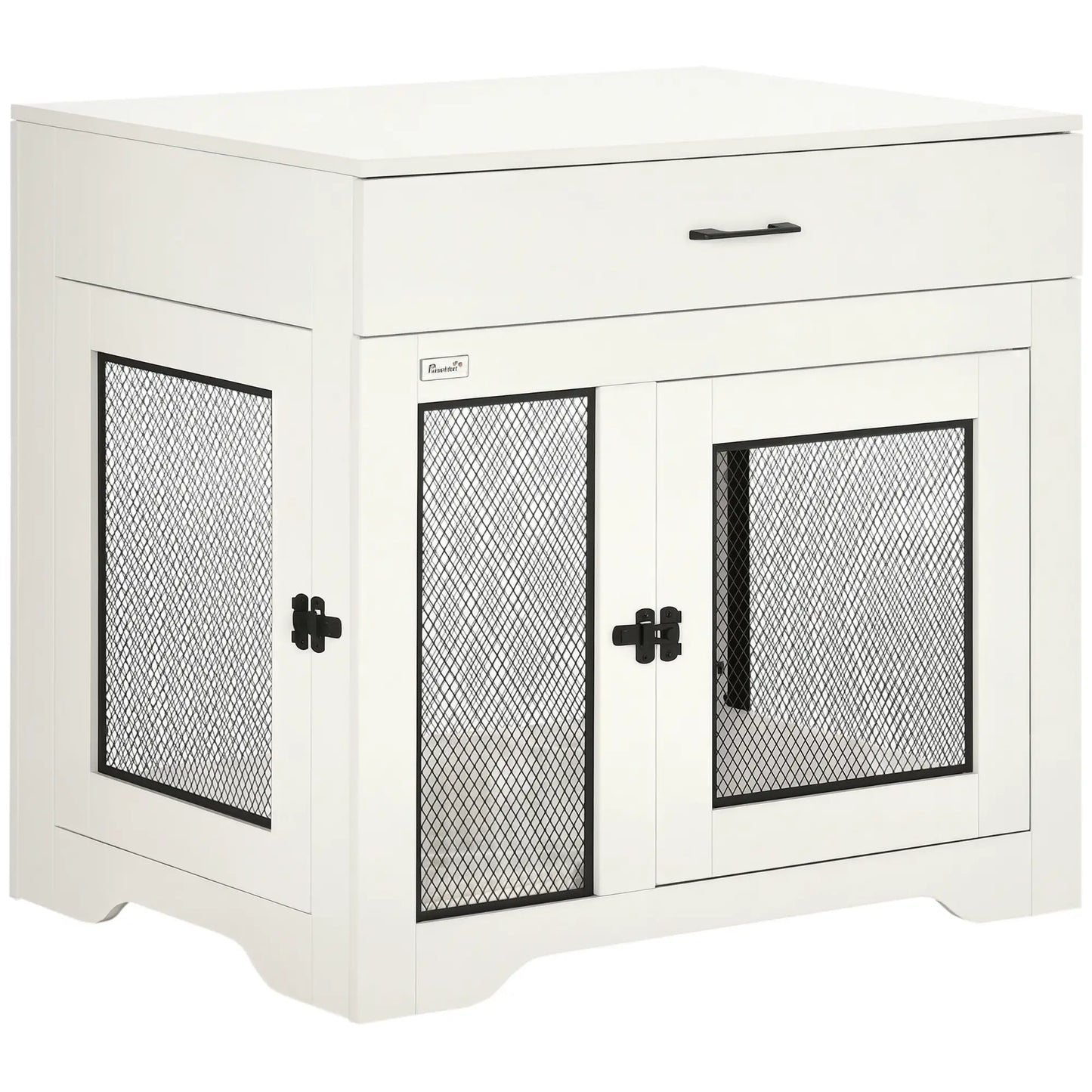 Dog Crate Furniture with Cushion, 2 Doors, Storage, White Houses, Kennels & Pens at Gallery Canada