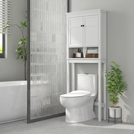 3-Tier Over Toilet Storage, Adjustable Shelf, Bathroom Laundry Cabinet Bathroom Cabinets White at Gallery Canada