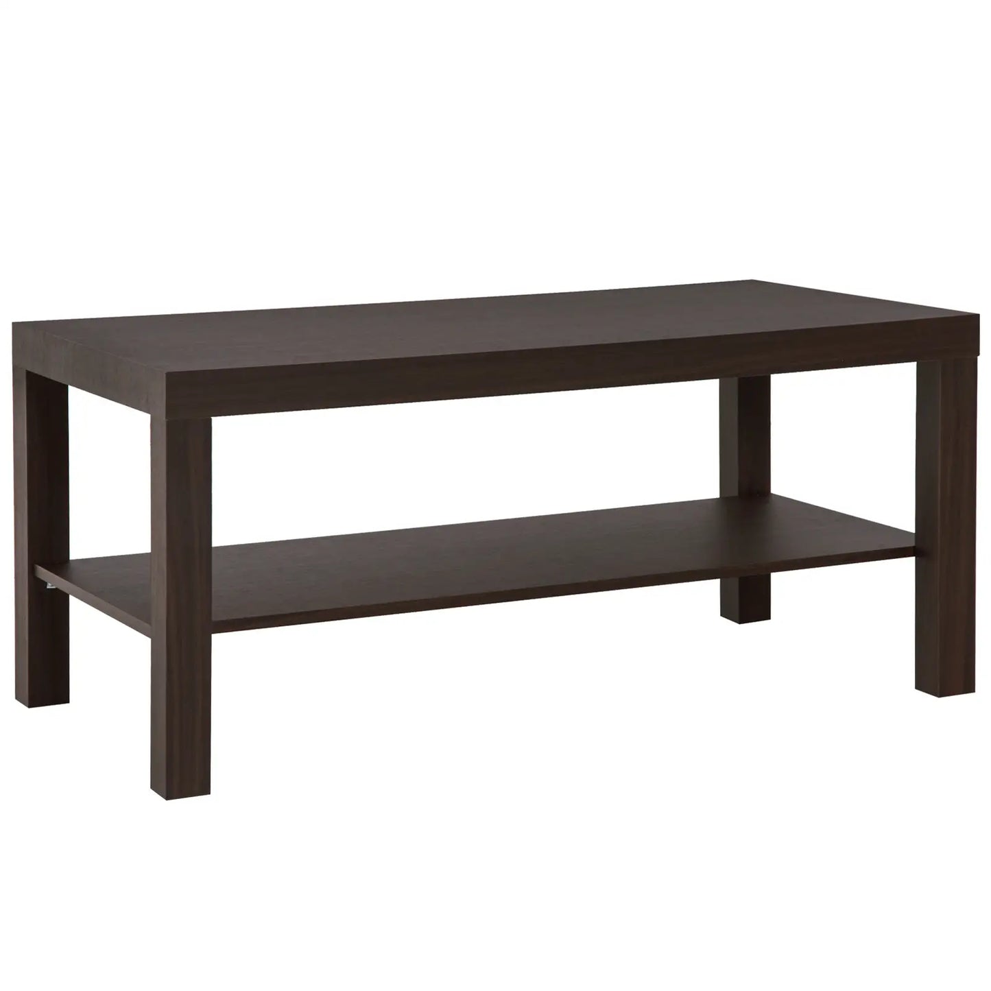 2 Tier Coffee Table with Storage Shelf, Rectangular Center Table for Living Room, Home Office Furniture Walnut Coffee Tables at Gallery Canada