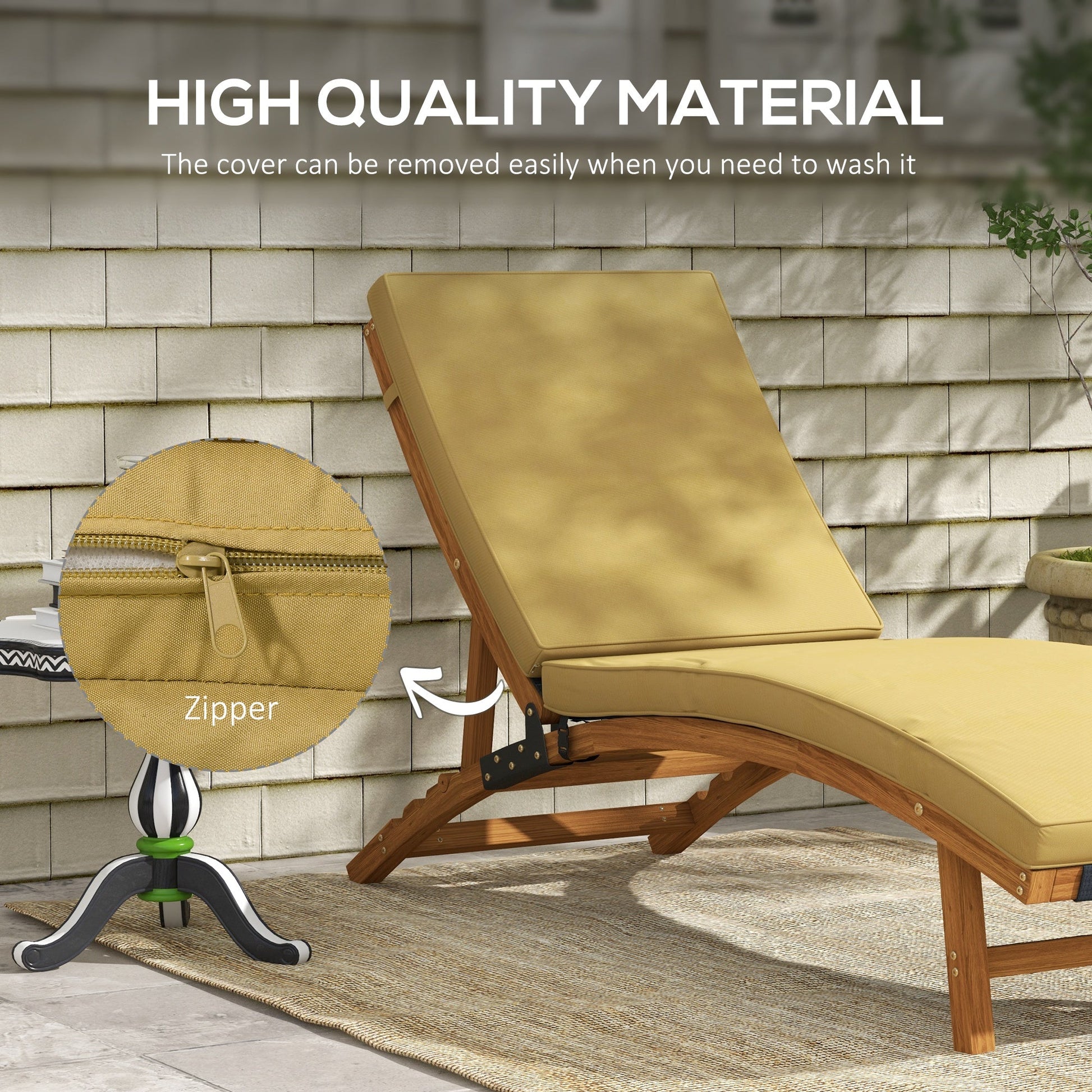 1-Piece Seat Cushion Replacement with Backrest for Lounge, Outdoor Patio Chair Cushions Set with Ties at Gallery Canada