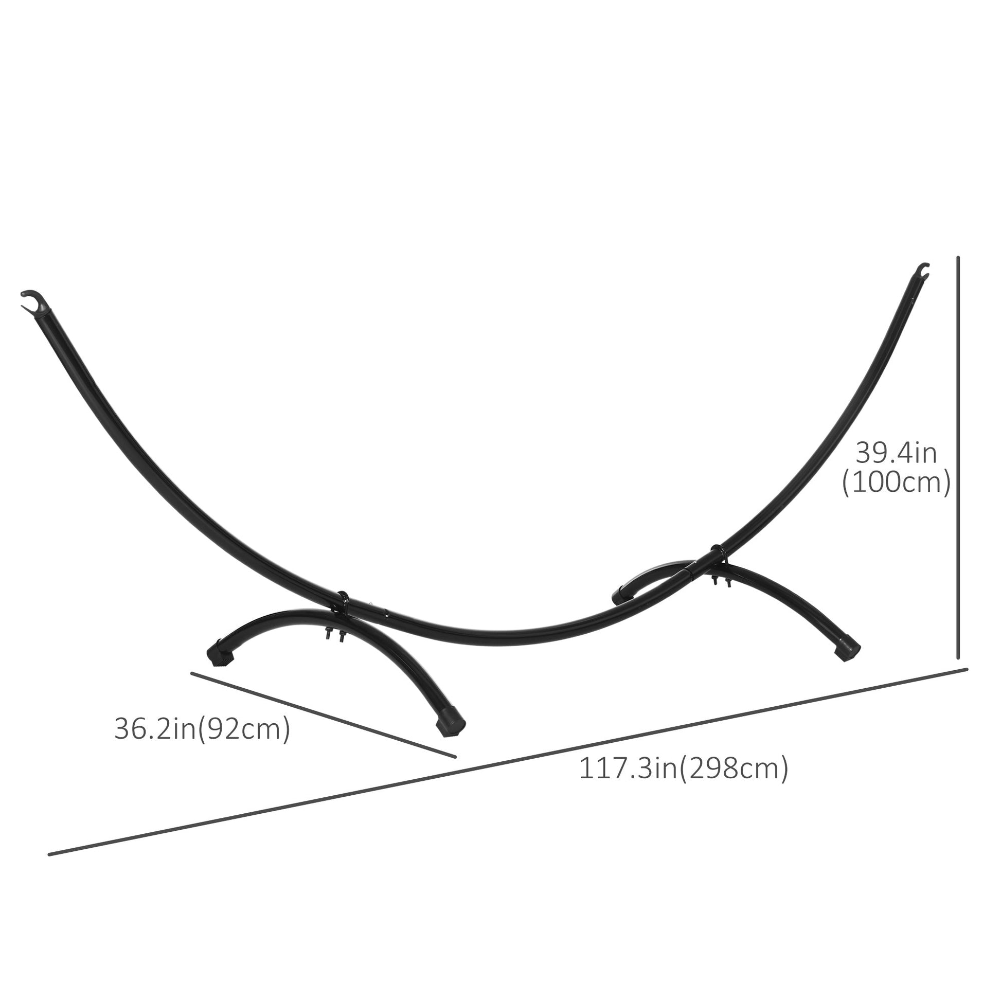 10' Hammock Stand with Steel Frame, Hammock Chair Stand Only for Garden, Camping, Picnic, Outdoor, Patio, Black at Gallery Canada