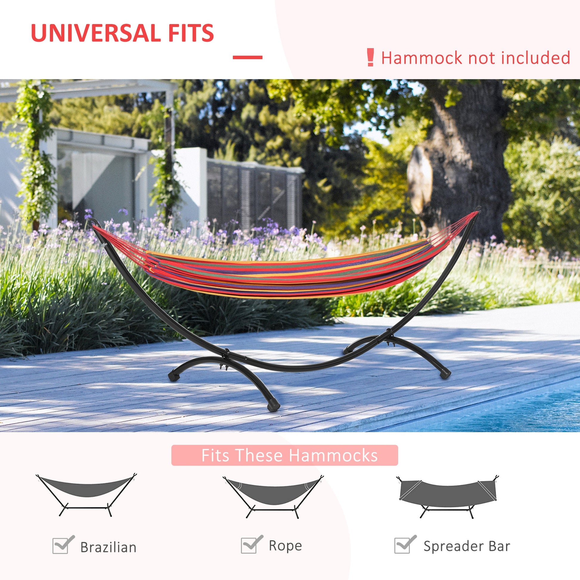 10' Hammock Stand with Steel Frame, Hammock Chair Stand Only for Garden, Camping, Picnic, Outdoor, Patio, Black at Gallery Canada