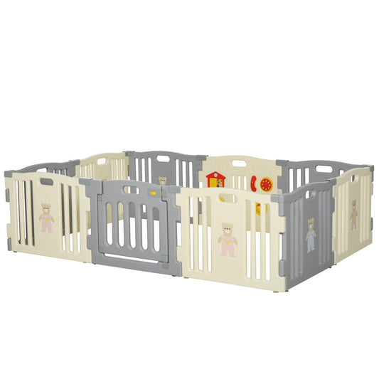 10 Panel Baby Enclosure, Baby Playpen, Kids Play Pen Safety Gate Kids Activity Center Fence for Home Indoor w/ Toy - Gallery Canada