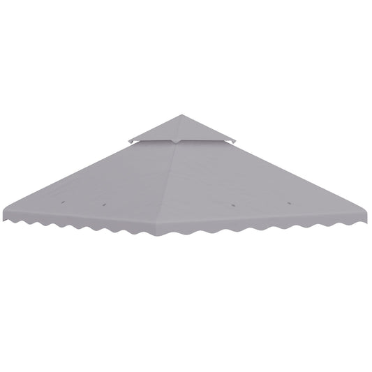 10' x 10' Gazebo Replacement Canopy Cover, 2-Tier Gazebo Roof Replacement (TOP ONLY), Light Grey - Gallery Canada