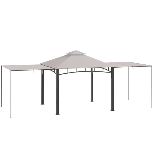 10' x 10' Outdoor Gazebo with Adjustable Dual Canopy, Double Roof Gazebo Canopy, Three Sizes, for Garden, Patio, Backyard, Deck, Porch - Gallery Canada