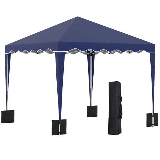 10' x 10' Pop Up Canopy Tent, Instant Shelter with Adjustable Height, Garden Outdoor Party Tent with Carry Bag and Sand Bags, Blue at Gallery Canada