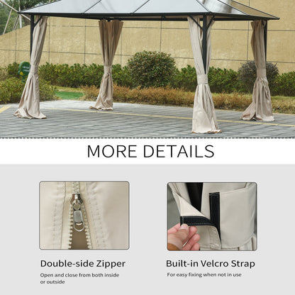 10' x 10' Universal Gazebo Sidewall Set with 4 Panels, Hooks/C-Rings Included for Pergolas &; Cabanas, Beige at Gallery Canada