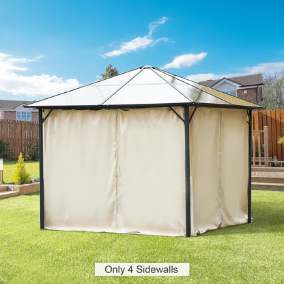 10' x 10' Universal Gazebo Sidewall Set with 4 Panels, Hooks/C-Rings Included for Pergolas &; Cabanas, Beige at Gallery Canada
