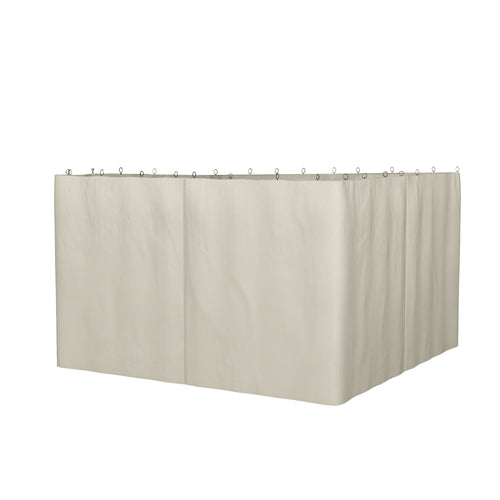 10' x 10' Universal Gazebo Sidewall Set with 4 Panels, Hooks/C-Rings Included for Pergolas &; Cabanas, Beige