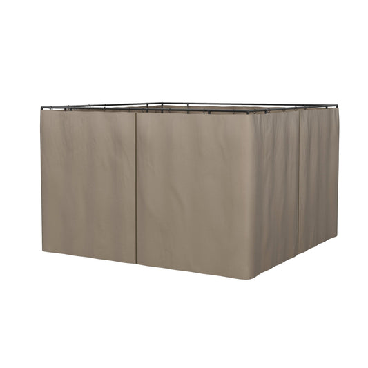 10' x 12' Universal Gazebo Sidewall Set with 4 Panels, Hooks, C-Rings Included for Pergolas &; Cabanas, Brown - Gallery Canada