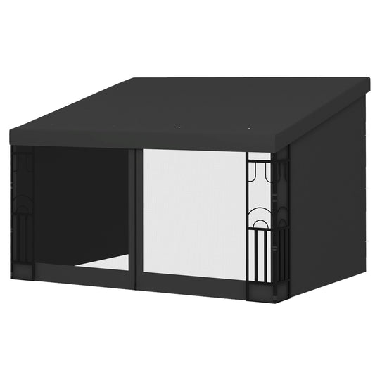 10' x 13' Wall Pergola, Outdoor Gazebo with 2 Curtains and 2 Nettings, UV Resistant, for Patio, Deck - Gallery Canada