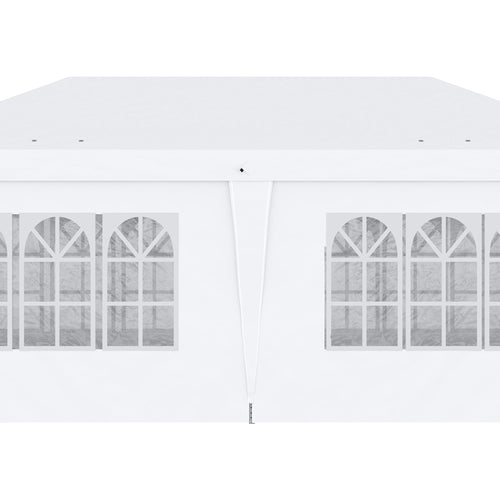 10' x 20' Pop Up Canopy with 6 Walls, Outdoor Easy Up Canopy Party Tent with Steel Frame, Drainage Holes, Instant Garden Shade Shelter with Carrying Bag, White