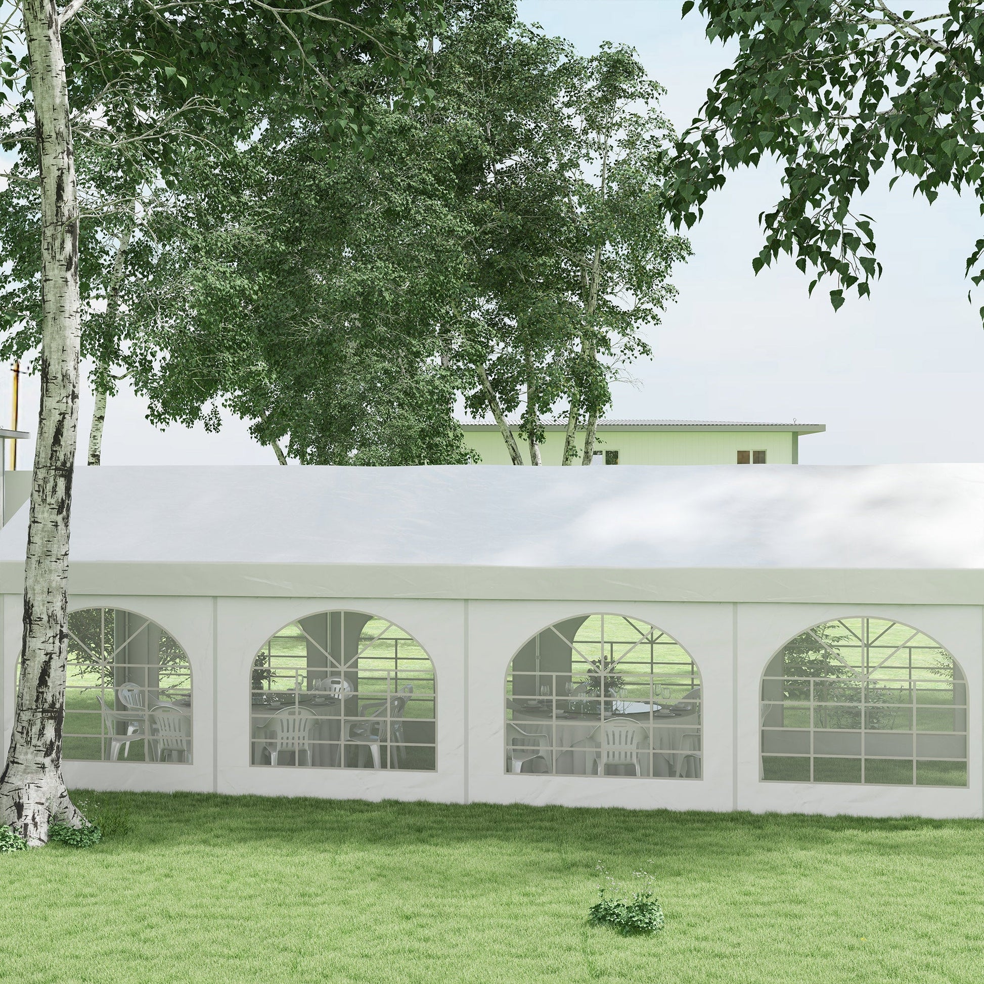 10' x 26' Party Tent Canopy Shelter, Portable Garage Carport with Removable Sidewalls, 2 Doors and Windows at Gallery Canada