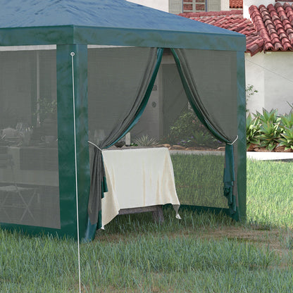 10' x 28' Outdoor Canopy, Party Tent, Garden Sun Shade with 8 Mosquito Mesh Netting and Zipper Door, Green at Gallery Canada