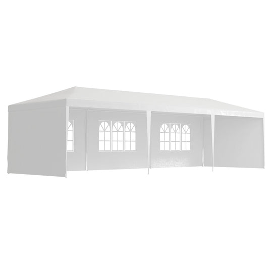 10' x 29' Party Tent, Canopy Tent with Sidewalls and Large Transparent Windows for Garden, Backyard, Outdoor, White at Gallery Canada
