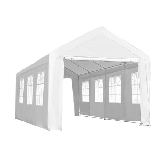 10 x 30ft Heavy Duty Party Tent Gazebo Carport Camping Canopy (10 x 30ft) with Removable Sidewalls White - Gallery Canada