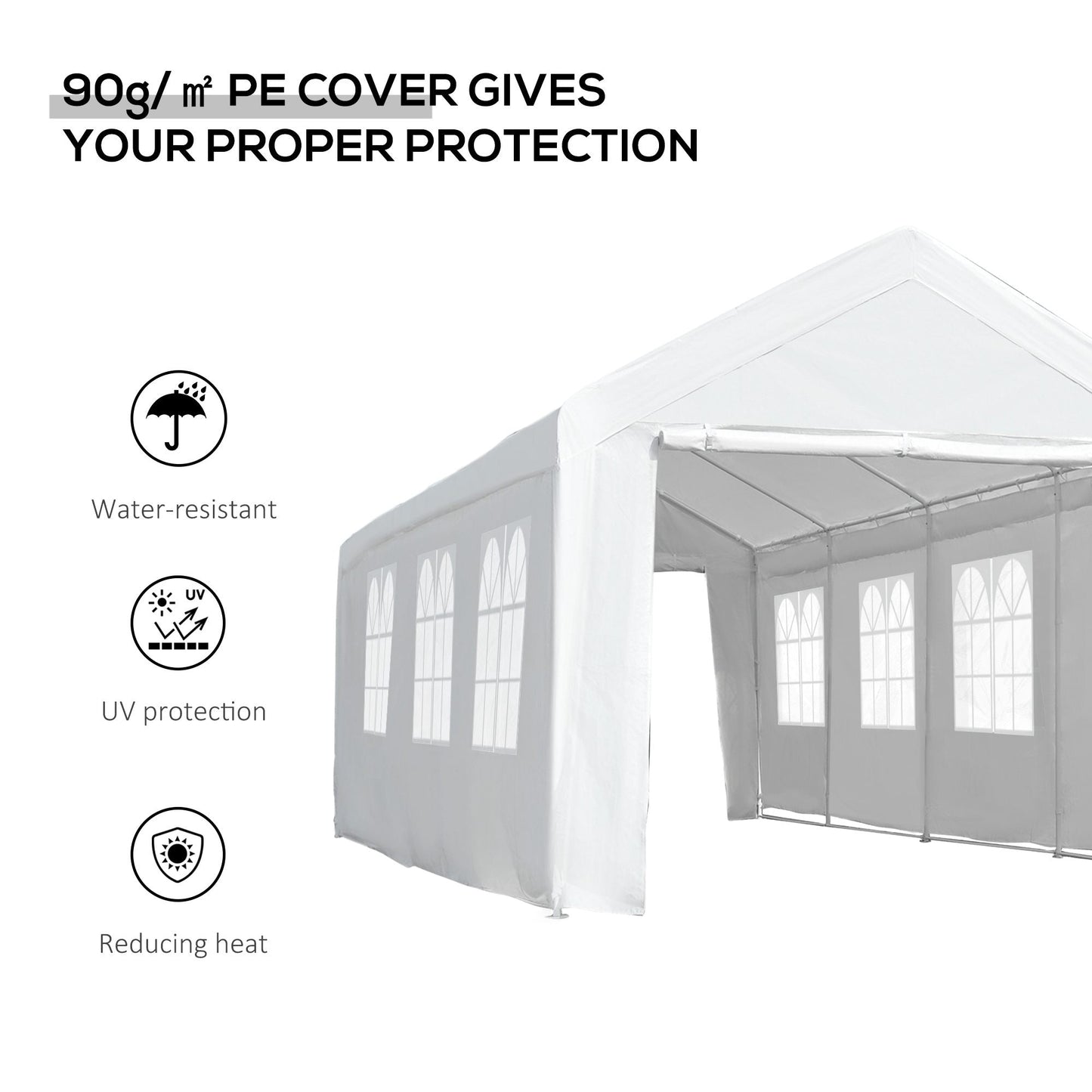 10 x 30ft Heavy Duty Party Tent Gazebo Carport Camping Canopy (10 x 30ft) with Removable Sidewalls White at Gallery Canada