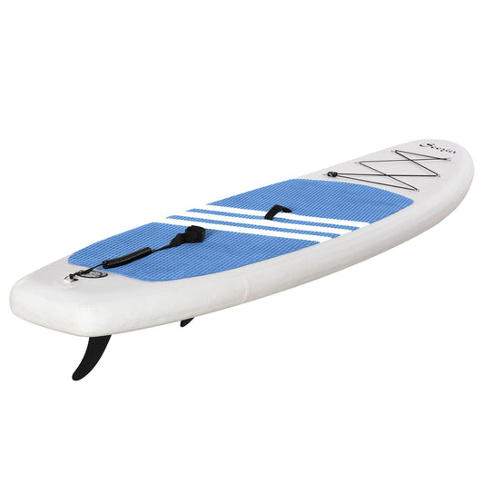 10' x 32" x 6" Inflatable Stand Up Paddle Board with ISUP Accessories, Carry Bag, Non-Slip Deck, Adj Paddle, Pump, Leash for Adults Kids, Blue and White - Gallery Canada
