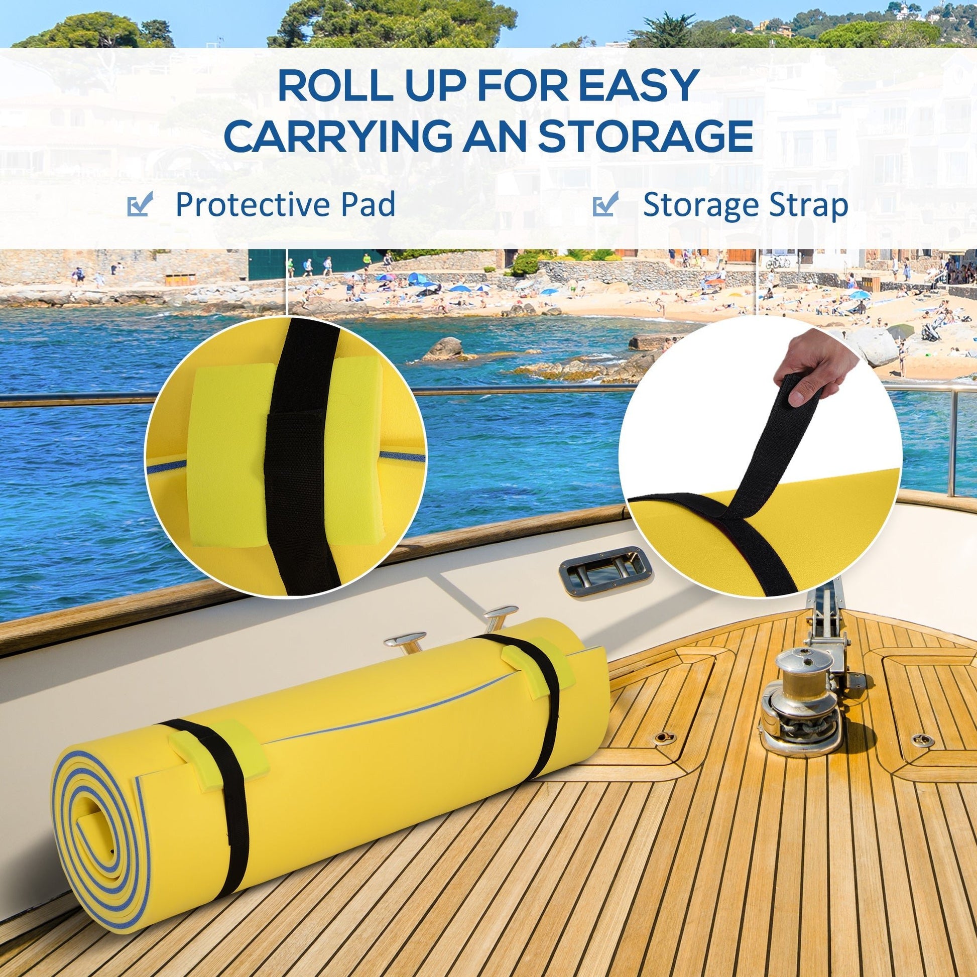 10' x 5' Roll-Up Pool Float Pad for Lakes, Oceans, &; Pools, Water Mat for Playing, Relaxing &; Recreation, Yellow at Gallery Canada