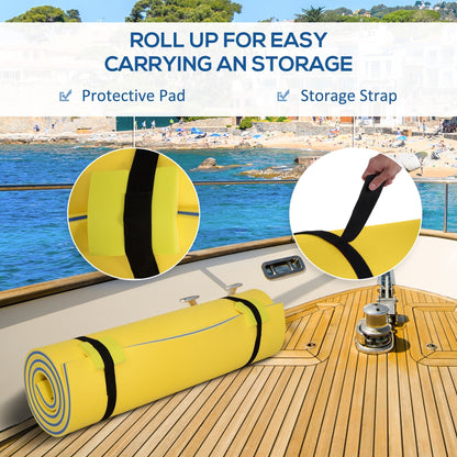 10' x 5' Roll-Up Pool Float Pad for Lakes, Oceans, &; Pools, Water Mat for Playing, Relaxing &; Recreation, Yellow at Gallery Canada