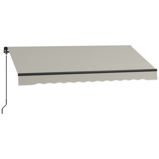 10' x 8' Retractable Awning, 280gsm UV Resistant Sunshade Shelter, for Deck, Balcony, Yard, Light Grey - Gallery Canada