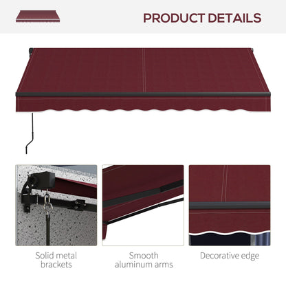 10' x 8' Retractable Awning, 280gsm UV Resistant Sunshade Shelter, for Deck, Balcony, Yard, Wine Red at Gallery Canada