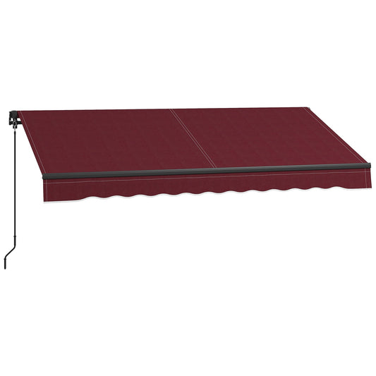 10' x 8' Retractable Awning, 280gsm UV Resistant Sunshade Shelter, for Deck, Balcony, Yard, Wine Red - Gallery Canada