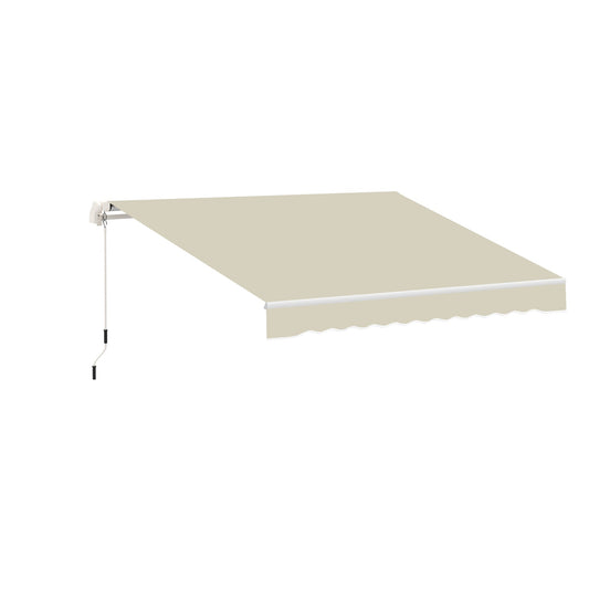 10' x 8' Retractable Awning Fabric Replacement Outdoor Sunshade Canopy Awning Cover, UV Protection, Cream White - Gallery Canada