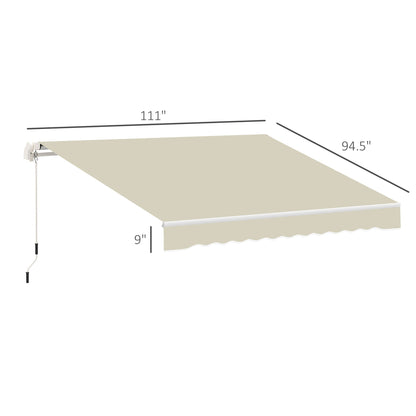 10' x 8' Retractable Awning Fabric Replacement Outdoor Sunshade Canopy Awning Cover, UV Protection, Cream White at Gallery Canada