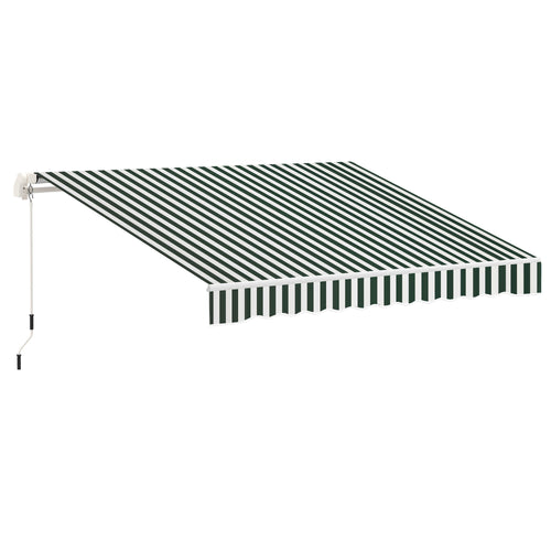 10' x 8' Retractable Awning Fabric Replacement Outdoor Sunshade Canopy Awning Cover, UV Protection, Green and White
