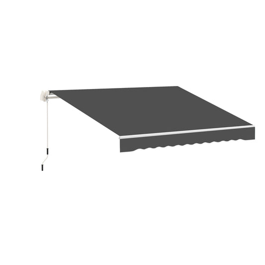 10' x 8' Retractable Awning Fabric Replacement Outdoor Sunshade Canopy Awning Cover, UV Protection, Grey - Gallery Canada
