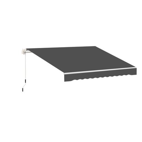 10' x 8' Retractable Awning Fabric Replacement Outdoor Sunshade Canopy Awning Cover, UV Protection, Grey