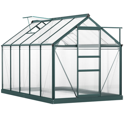 10.2' x 6.3' x 6.6' Clear Polycarbonate Greenhouse Large Walk-In Green House Garden Plants Grow Galvanized Base Aluminium Frame w/ Slide Door at Gallery Canada