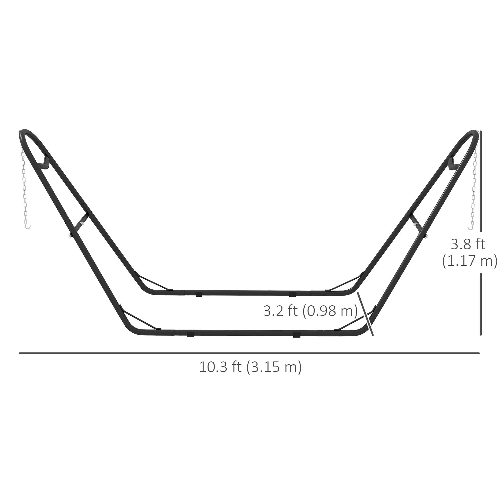 10.3ft Hammock Stand, Portable Hammock with Metal Frame, Adjustable Hammock Net Stand for String-style, Brazilian-style, Flat-style, Rope-style Hammocks, Black at Gallery Canada