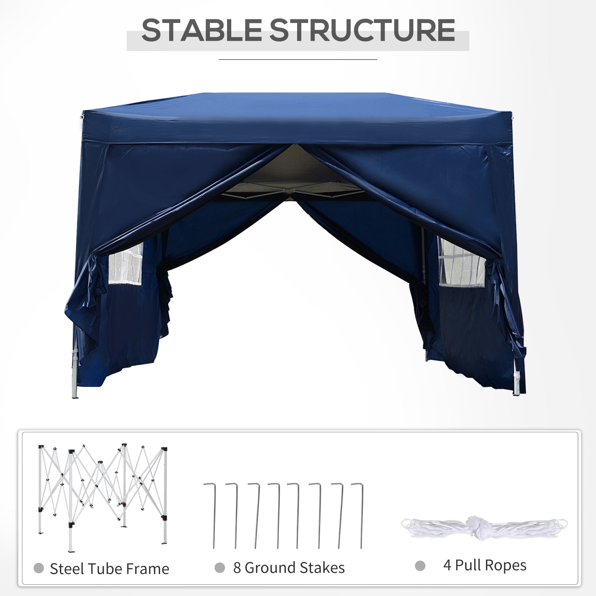 10'x10' Outdoor Pop Up Party Tent Wedding Gazebo Canopy with Carrying Bag (Blue) at Gallery Canada