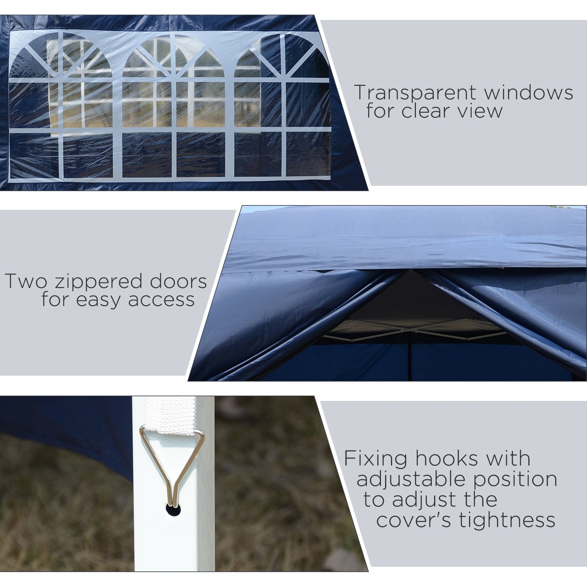 10'x10' Outdoor Pop Up Party Tent Wedding Gazebo Canopy with Carrying Bag (Blue) at Gallery Canada