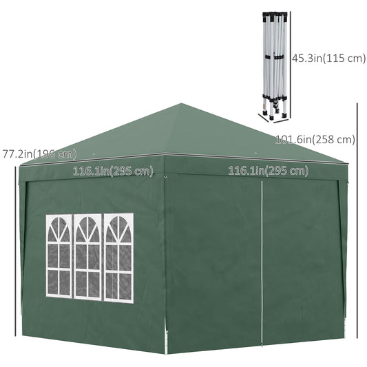 10'x10' Outdoor Pop Up Party Tent Wedding Gazebo Canopy with Carrying Bag (Green) at Gallery Canada