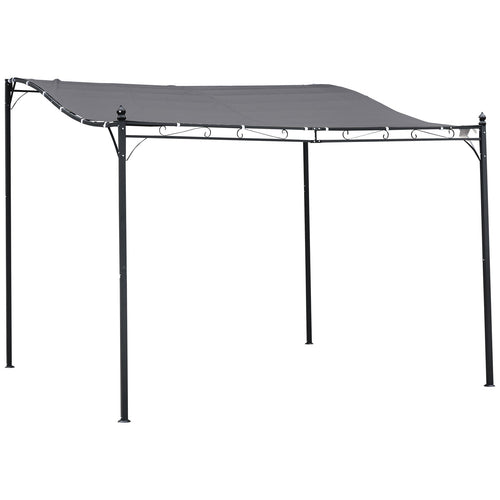 10'x10' Outdoor Portable Sun Shelter Door Porch Cover Steel Gazebo Canopy Grey