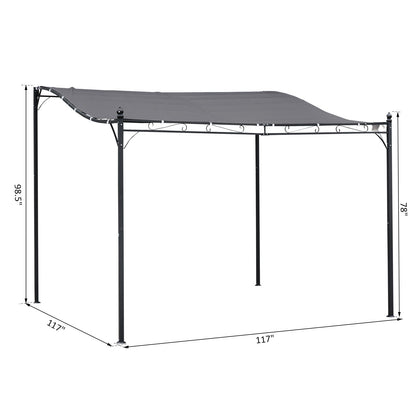 10'x10' Outdoor Portable Sun Shelter Door Porch Cover Steel Gazebo Canopy Grey at Gallery Canada