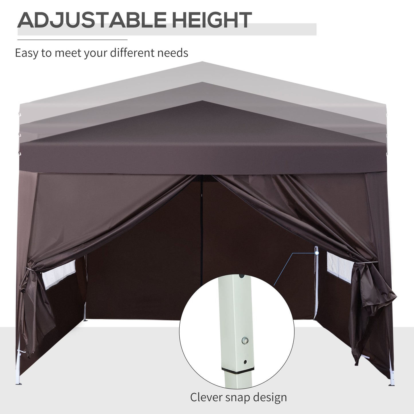 10x10ft Folding Tent Gazebo Pop Up Party Wedding Tent Portable Outdoor Sunshade Coffee at Gallery Canada