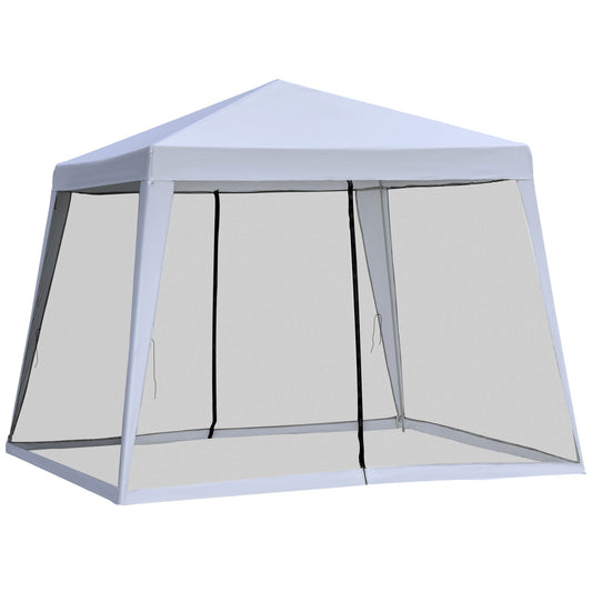 10x10ft Gazebo Tent with Netting Patio Canopy Outdoor Party Activity Sun Shade Garden Sun Shelter, Grey at Gallery Canada
