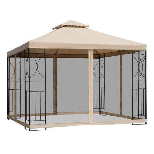 10x10ft Patio Gazebo Outdoor Double Top Pavilion Canopy Garden Event Party Tent Shelter Yard Sun Shade Steel Frame w/ Mosquito Netting at Gallery Canada