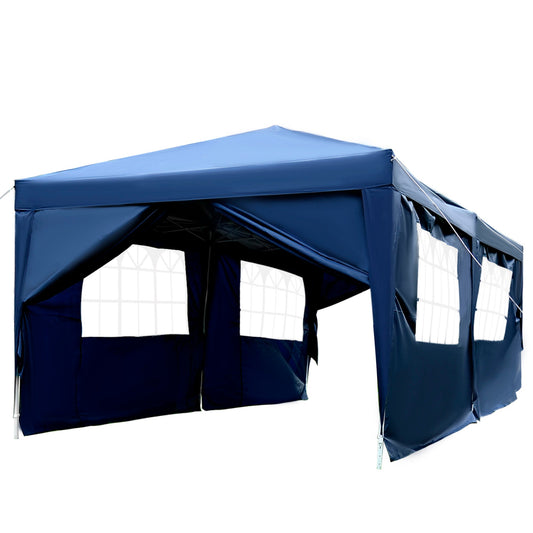 10x20ft Pop up Canopy Instant Party Tent Folding Portable Outdoor with 6 Sidewalls Blue at Gallery Canada