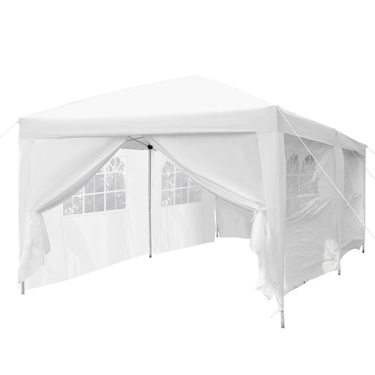 10x20ft Pop up Canopy Instant Party Tent Folding Portable Outdoor with 6 Sidewalls White at Gallery Canada