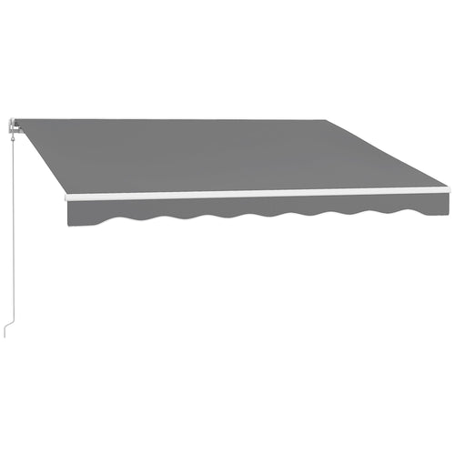 10'x8' Electric Retractable Awning with Remote Controller, Crank Handle, Aluminum Frame for Deck Balcony, Light Grey