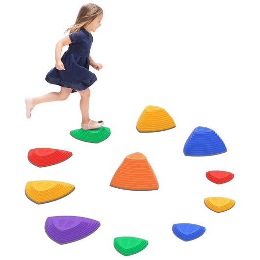 11 PCs Stepping Stones Kids with Non-slip Rubber, Stackable Balance River Stones for Obstacle Course Sensory Play, Outdoor Indoor for 3-8 Years Old at Gallery Canada