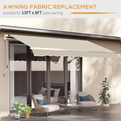 11' x 10' Retractable Awning Fabric Replacement Outdoor Sunshade Canopy Awning Cover, UV Protection, Cream White at Gallery Canada